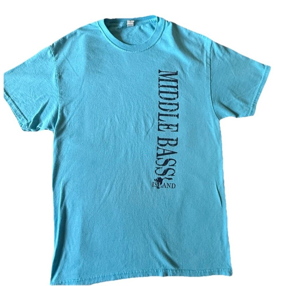 Middle Bass Island, OH, T-shirt Short Sleeve Blue Adult Unisex Size M *flaw